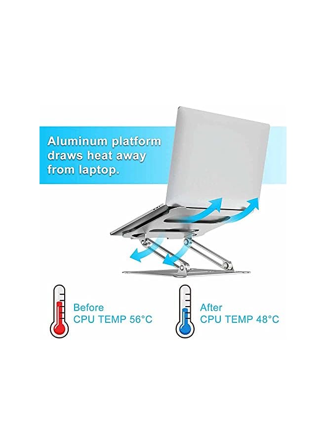 Aluminum Alloy Adjustable Laptop Stand Folding Portable for Notebook Computer Bracket Lifting Holder - Image 2