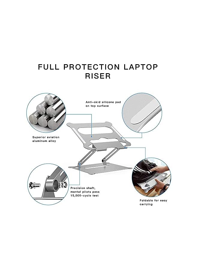 Aluminum Alloy Adjustable Laptop Stand Folding Portable for Notebook Computer Bracket Lifting Holder - Image 3