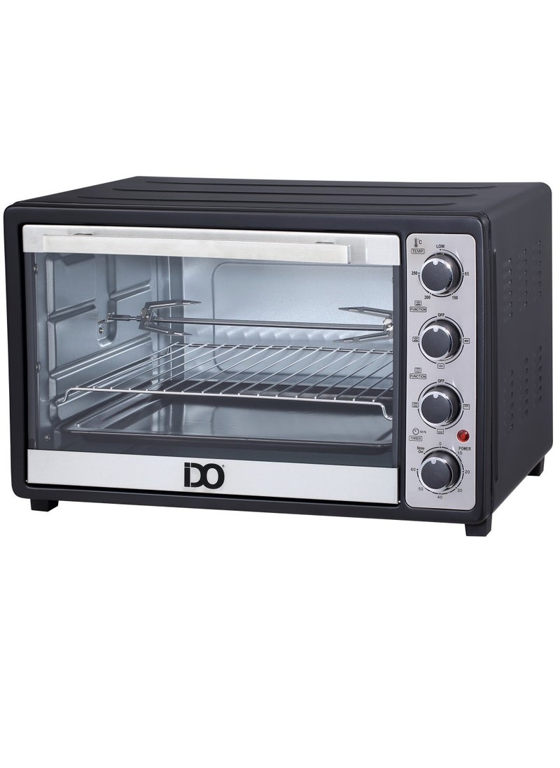 IDO IDO Single Glass Toaster Oven 50 Liters, Black – TO50SG-BK  - Image 1