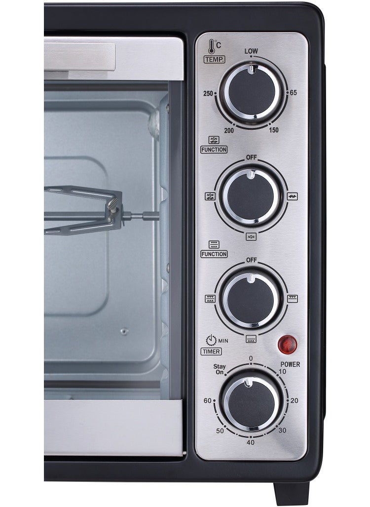 IDO IDO Single Glass Toaster Oven 50 Liters, Black – TO50SG-BK  - Image 4