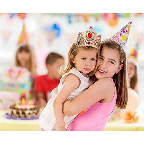 RICHNESS DIY Party Crowns Foam Kids Tiaras Make Your Own Crowns with Jewel Stickers Party Favors for Kids Pack of 6 - Image 4