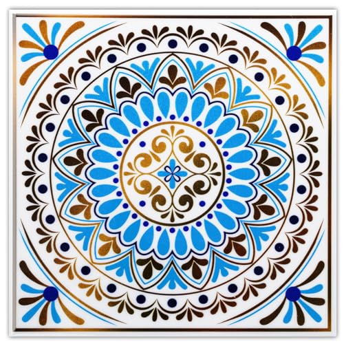 DICOFUN 32 Moroccan Tile Peel and Stick Backsplash 6 x 6 Waterproof Mandala Stick on Wall Tiles Style 2 - Image 1