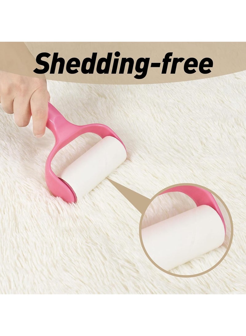 VUCATIN Large Shag Area Rugs Tie-Dyed Plush Fuzzy Rugs for Living Room Anti Slip Fluffy Bedroom Rug Large Area Rug Shag Shaggy Carpet for Bedroom Nursery Kids Room Home Decor(White) - Image 5