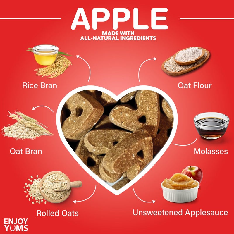 Enjoy Yums Apple Horse Treats - 5 lb Value Bag - All-Natural, Low Sugar, Heart-Shaped Biscuits for Horses - Vet-Recommended - Made in USA - Image 4