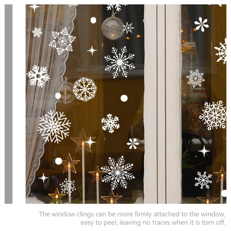 White Static Cling Snowflake Window Stickers 6pcs Non Adhesive PVC Decals for Home - Image 4