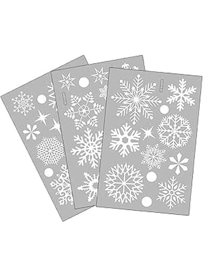 White Static Cling Snowflake Window Stickers 6pcs Non Adhesive PVC Decals for Home - Image 1