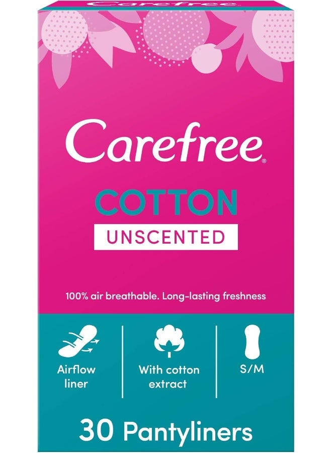 Carefree Panty Liners Cotton Unscented 30pcs - Image 1