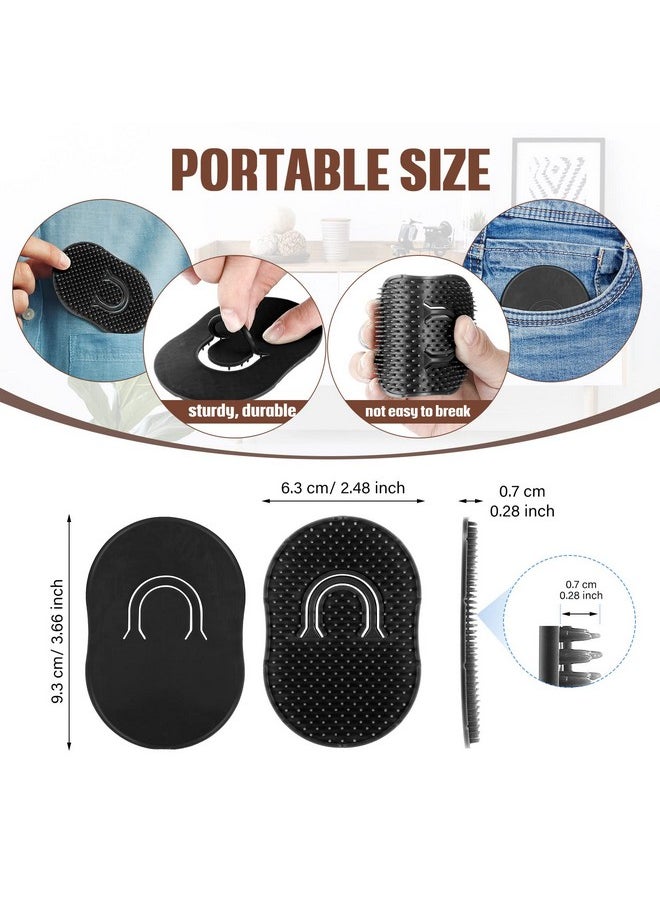 BOAO 12 Packs Pocket Palm Combs Portable Soft Hair Combs Beard Shampoo Brush Combs Scalp Massage Brush Combs For Men Women Home Travel (Black)  - Image 2