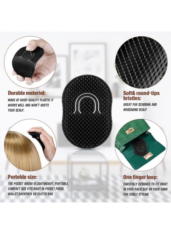 BOAO 12 Packs Pocket Palm Combs Portable Soft Hair Combs Beard Shampoo Brush Combs Scalp Massage Brush Combs For Men Women Home Travel (Black)  - Image 4
