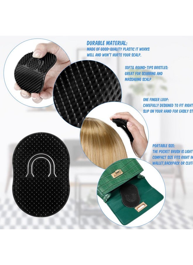 BOAO 12 Packs Pocket Palm Combs Portable Soft Hair Combs Beard Shampoo Brush Combs Scalp Massage Brush Combs For Men Women Home Travel (Black)  - Image 3