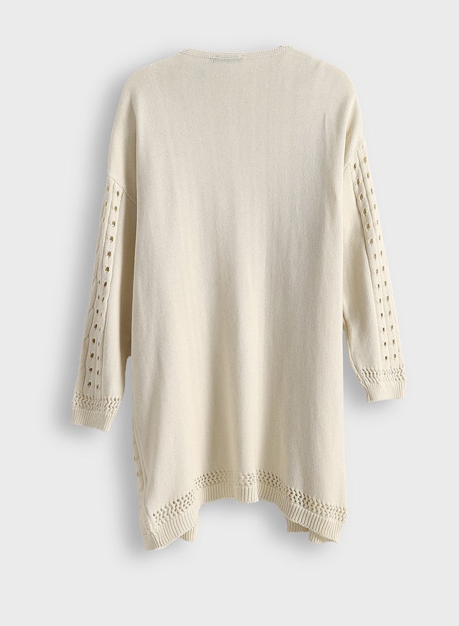 LC WAIKIKI Perforated-Looking Tricot Cardigan - Image 2