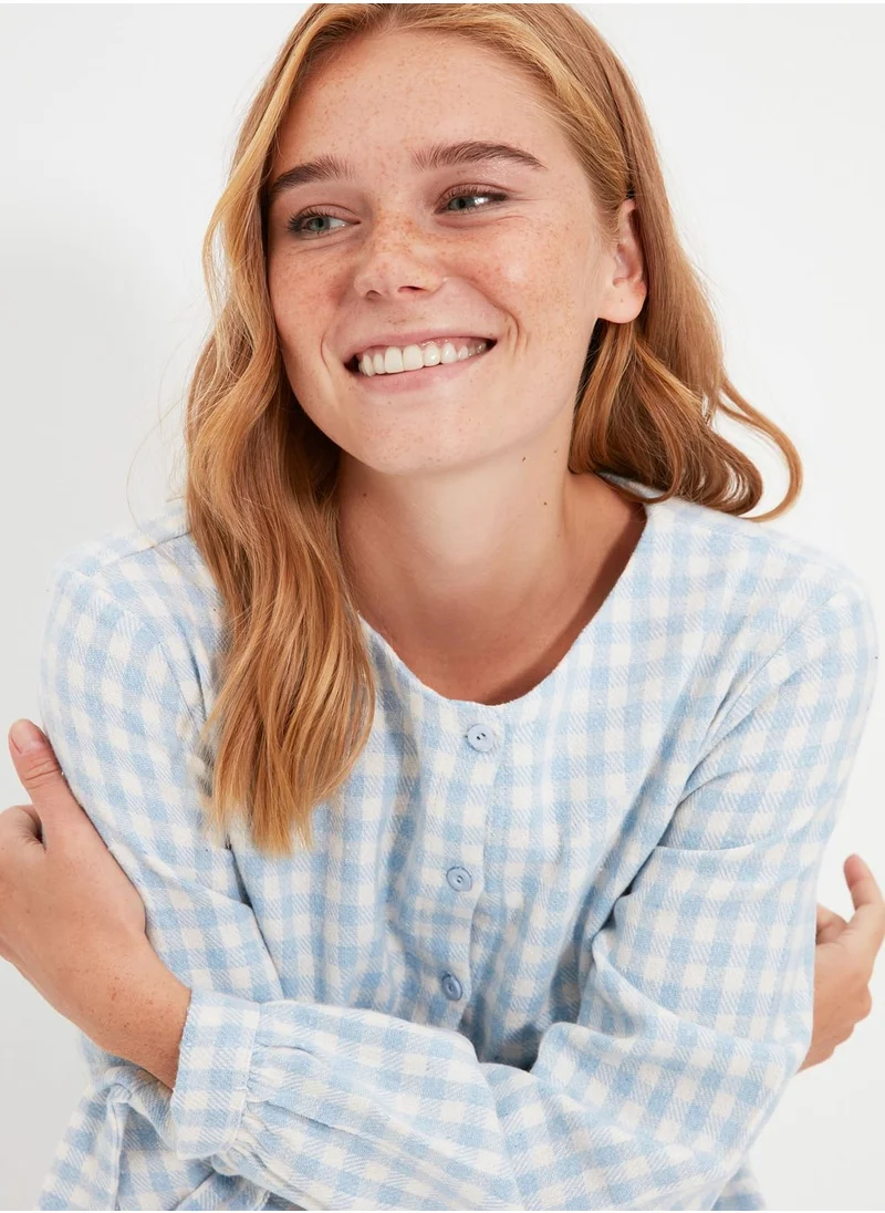 trendyol Button Detail Checked Dress