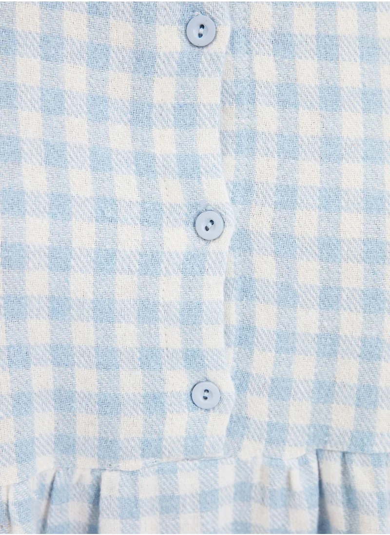 trendyol Button Detail Checked Dress