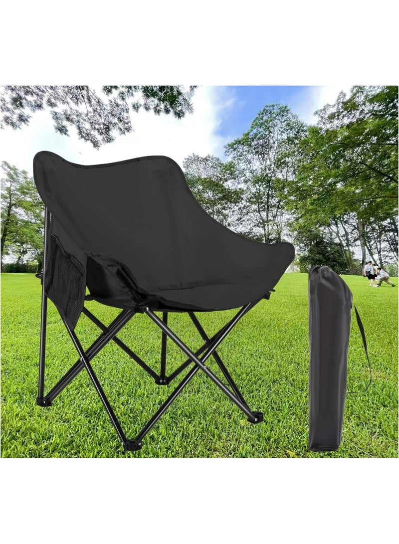 كرسي تخييم محمول، كرسي قابل للطي مع حقيبة حمل وجيوب جانبية - Image 1