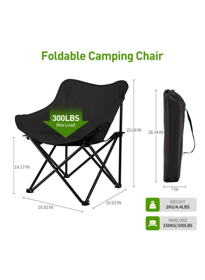 كرسي تخييم محمول، كرسي قابل للطي مع حقيبة حمل وجيوب جانبية - Image 2