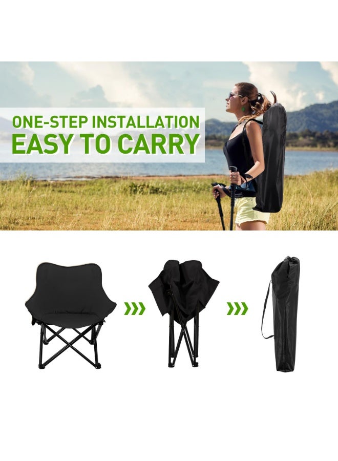كرسي تخييم محمول، كرسي قابل للطي مع حقيبة حمل وجيوب جانبية - Image 5