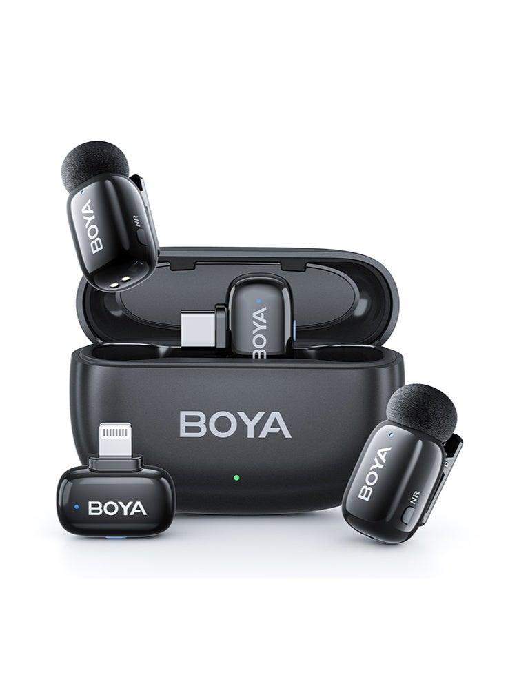 BOYA mini 2-01 Wireless Lavalier Microphone Original AI Noise Cancelling Mic  for Vlogging iPhone Android PC iPhone 15/16/17 - Image 1