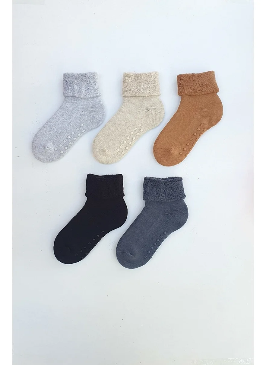 Mem Socks 5-Piece Anti-Slip Towel Children's Socks