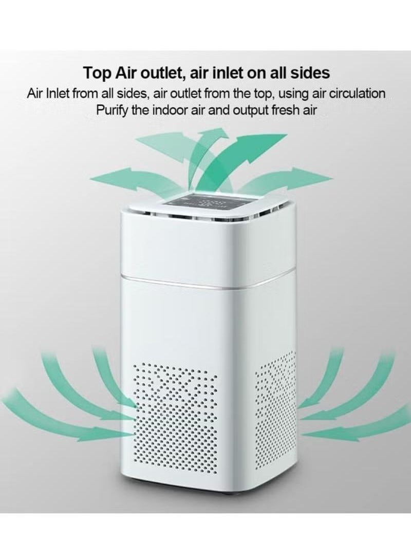 شو وو أجهزة تنقية الهواء للمنزل، حتى 20 متر مربع، فلتر هواء عالي الكفاءة مع مؤقت، منظف هواء هادئ لغرفة النوم والمكتب، أبيض - Image 5