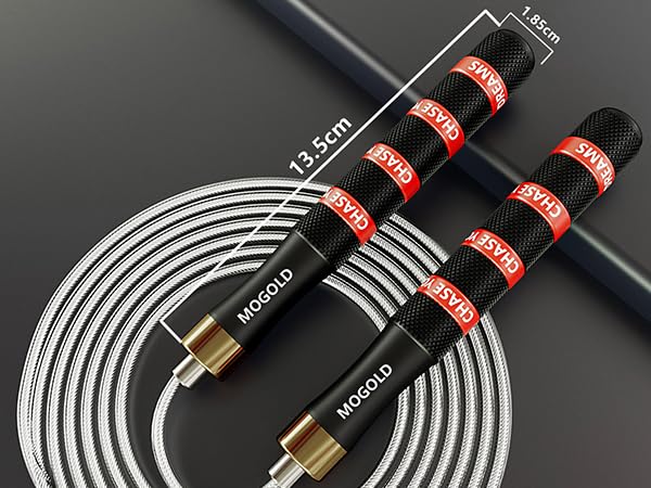 MOGOLD Pro Speed Jump Rope with Ball Bearings – Adjustable Steel Cable, Tangle-Free Design & Silicone Grips for Adults, Kids – Home Gym, Boxing, HIIT & Fitness Training - Image 5