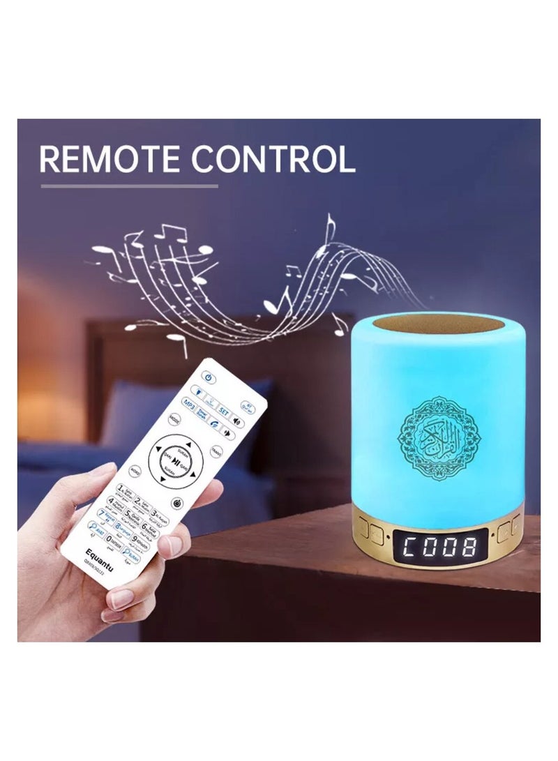 Azan Clock Lamp Qur'an Speaker, With 7 Changeable Colourful Lights, Touch/Remote/Bluetooth /Phone Application Control - Image 3
