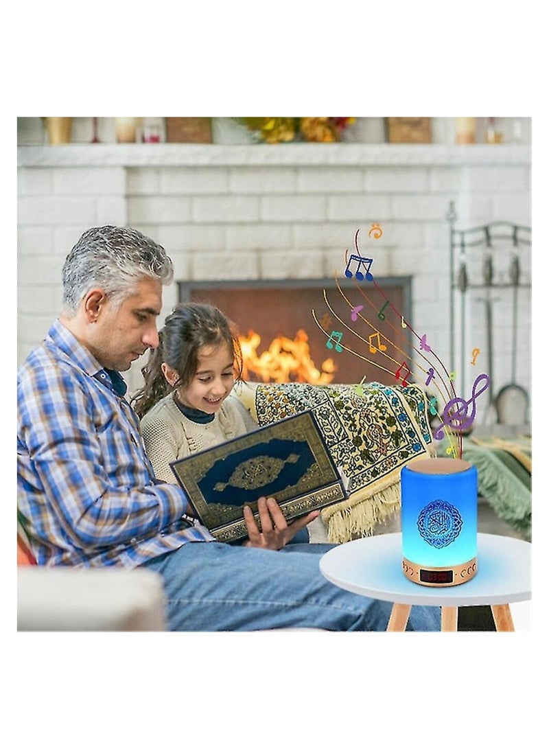 Azan Clock Lamp Qur'an Speaker, With 7 Changeable Colourful Lights, Touch/Remote/Bluetooth /Phone Application Control - Image 5