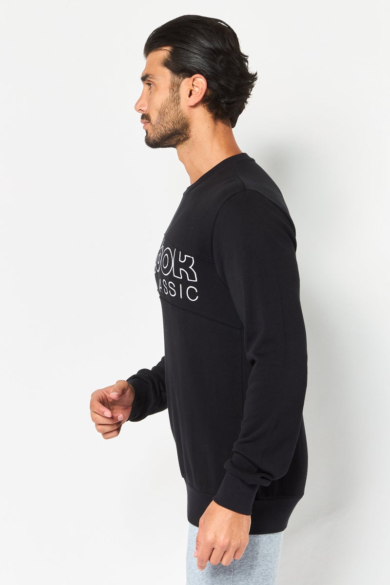 Reebok Men Sportswear Fit Long Sleeve Outdoor Sweatshirt, Black - Image 3