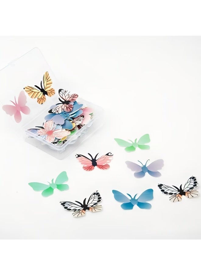 72 Pcs Wafer Butterfly Cake Stickers Watercolor Cake Toppers for Party Baking Decoration Food Safe DIY Cupcake Decor Different Colors for Setting - Image 4