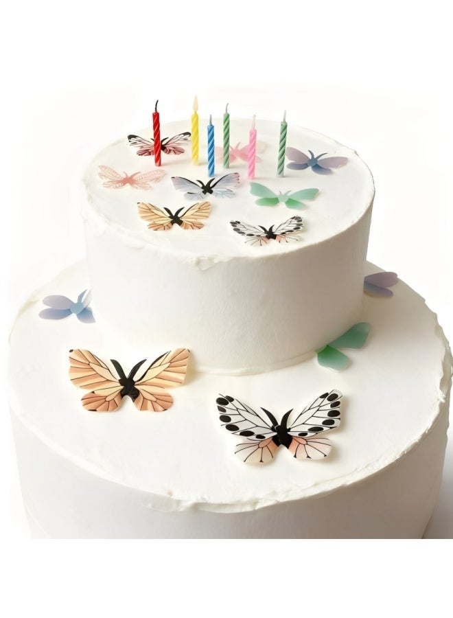 72 Pcs Wafer Butterfly Cake Stickers Watercolor Cake Toppers for Party Baking Decoration Food Safe DIY Cupcake Decor Different Colors for Setting - Image 5