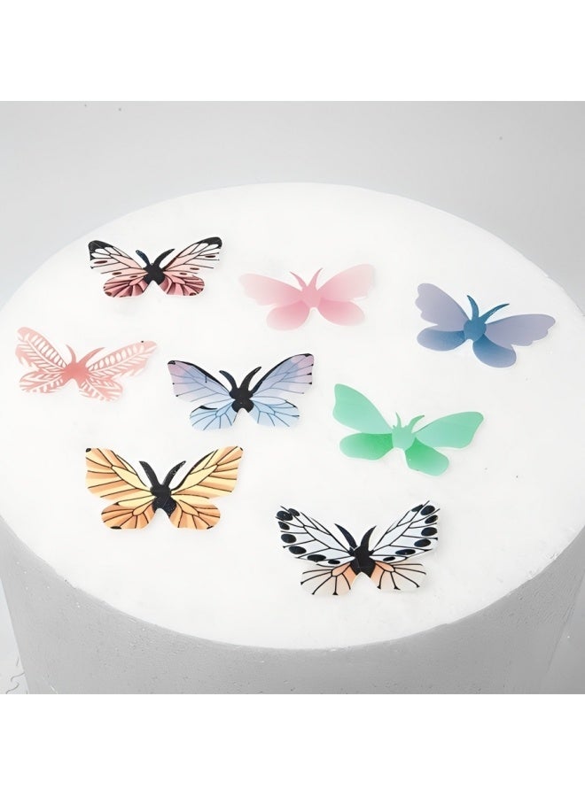 72 Pcs Wafer Butterfly Cake Stickers Watercolor Cake Toppers for Party Baking Decoration Food Safe DIY Cupcake Decor Different Colors for Setting - Image 3