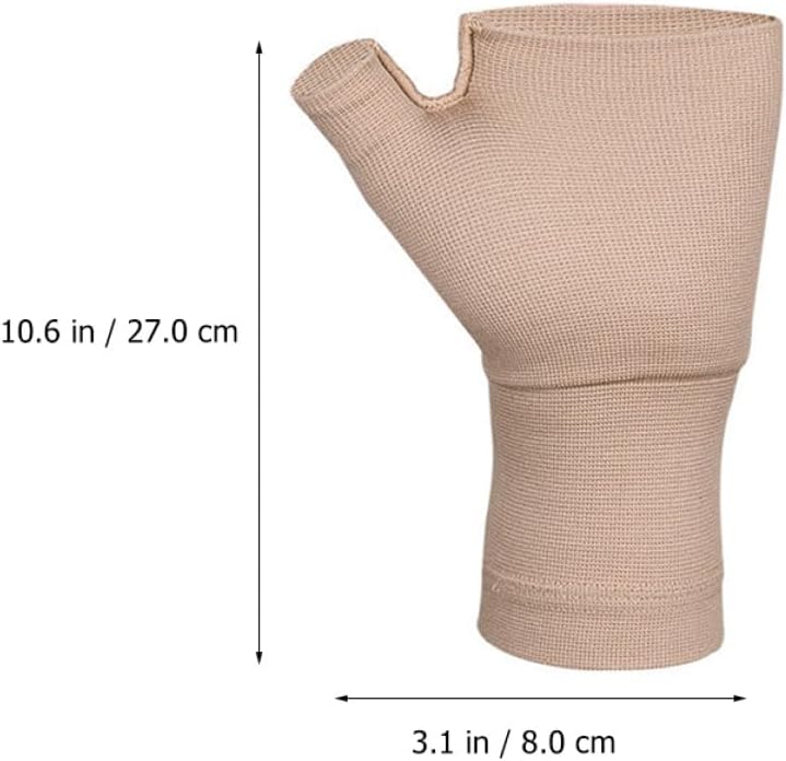 قفازات VICASKY القابلة للتنفس بدون أصابع لالتها�� المفاصل لمستوى الراحة المشتركة 2 ضغط مرن علاجي قفازات بلون البشرة كبيرة لدعم المفاصل والضغط - Image 2