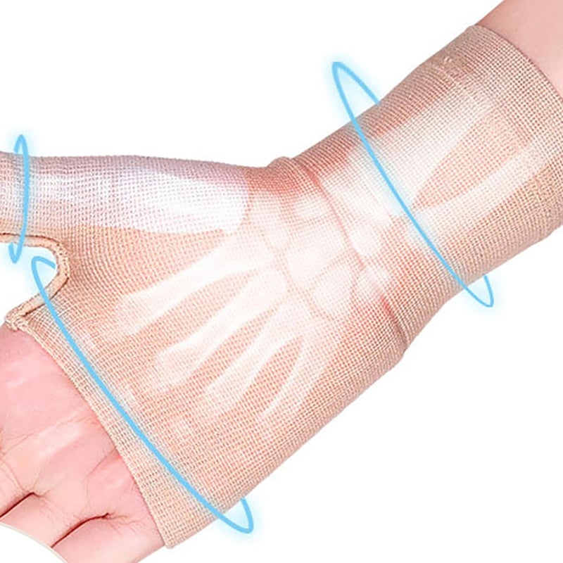 قفازات VICASKY القابلة للتنفس بدون أصابع لالتها�� المفاصل لمستوى الراحة المشتركة 2 ضغط مرن علاجي قفازات بلون البشرة كبيرة لدعم المفاصل والضغط - Image 5