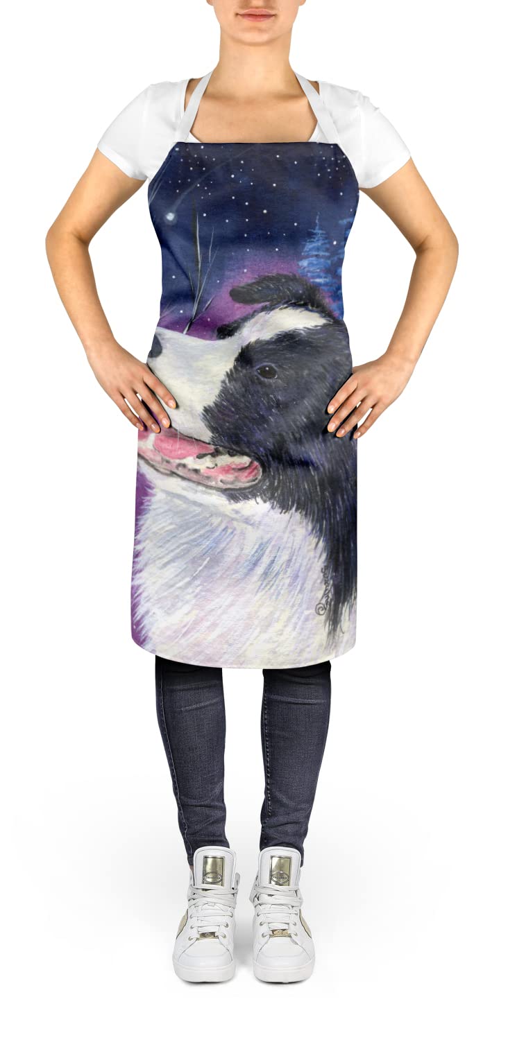 Caroline's Treasures SS8369APRON Starry Night Border Collie Apron Cooking Kitchen Server Baking Crafts Gardening for Adult Women Men, Unisex, Large, Multicolor - Image 2