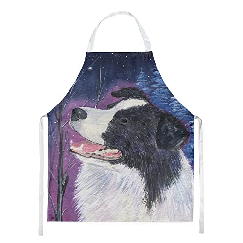 Caroline's Treasures SS8369APRON Starry Night Border Collie Apron Cooking Kitchen Server Baking Crafts Gardening for Adult Women Men, Unisex, Large, Multicolor - Image 1