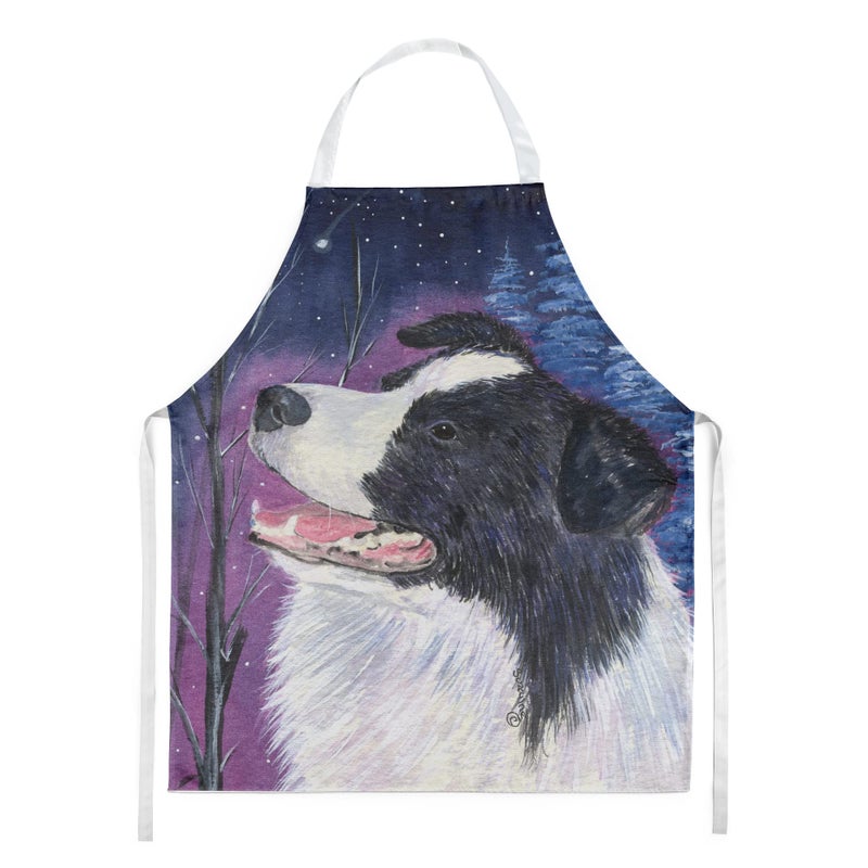 Caroline's Treasures SS8369APRON Starry Night Border Collie Apron Cooking Kitchen Server Baking Crafts Gardening for Adult Women Men, Unisex, Large, Multicolor - Image 5