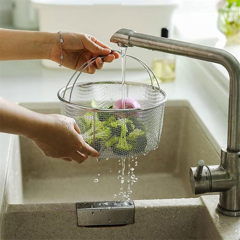 Stainless Steel Frying Basket Versatile Steaming Basket Convenient Cooking Tools Air Fryer Accessories For Air Fryers Deep Fryer Skimmer - Image 5