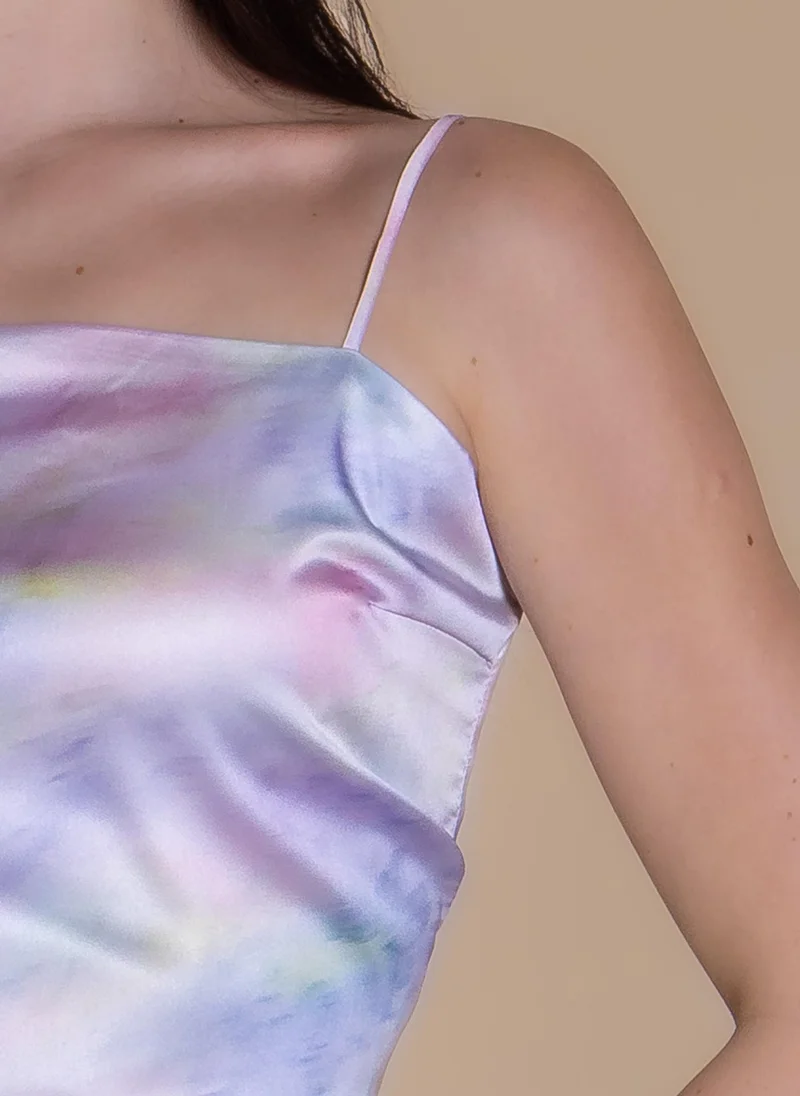 Shapes Beige ABSTRACT PRINT SCARF TOP for Women | Best Price UAE