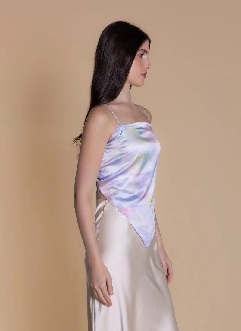 Shapes Beige ABSTRACT PRINT SCARF TOP for Women | Best Price UAE