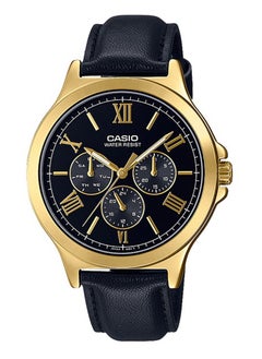 CASIO Men's Analog Multi Hands Black Dial Leather Band Watch MTP-V300GL-1AUDF  - Image 1