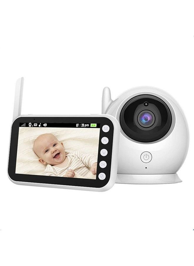hibobi 4.3 Inch Two-Way Voice Temperature Monitoring Baby Monitor - White  - Image 1
