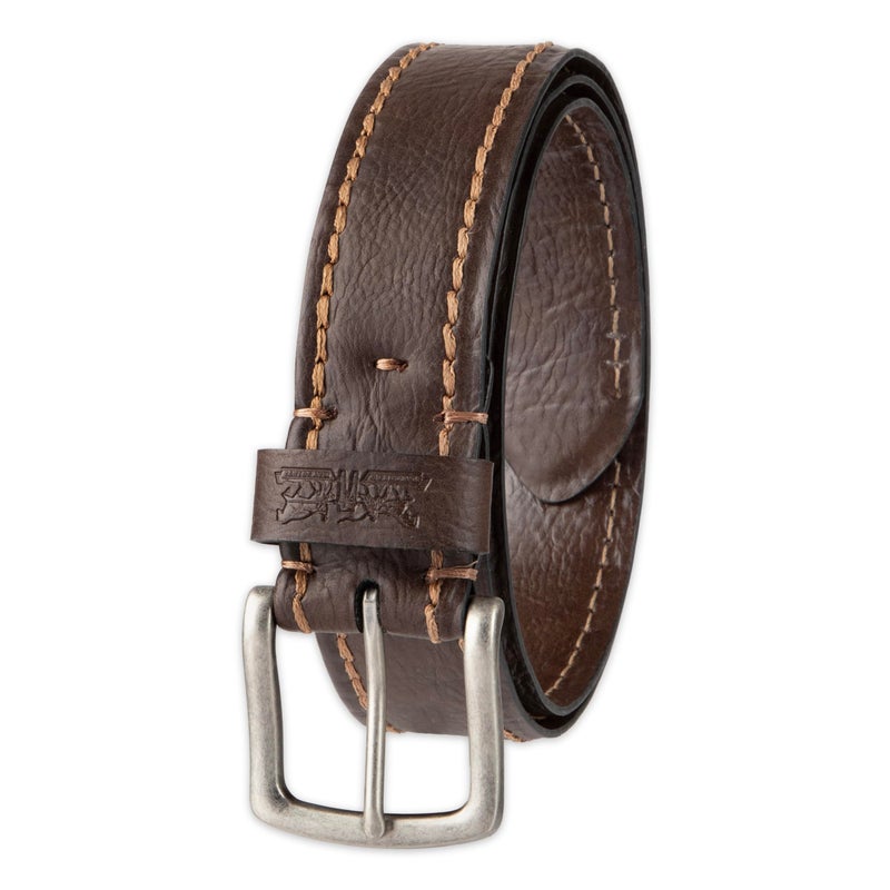 Levi's حزام جلد كاجوال للرجال من ليفي، بخياطة تان، كبير (38-40) - Image 1