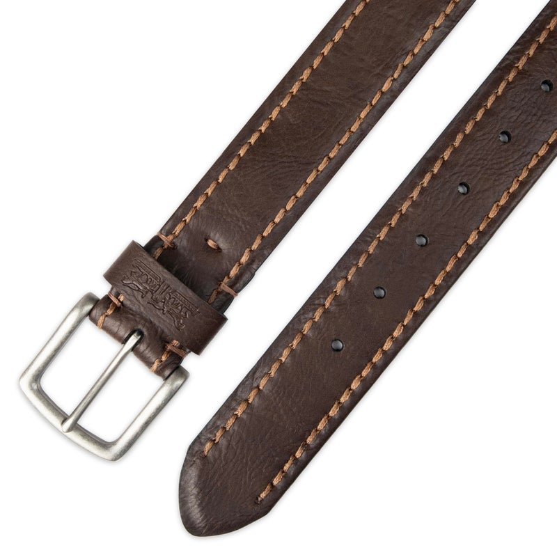 Levi's حزام جلد كاجوال للرجال من ليفي، بخياطة تان، كبير (38-40) - Image 5