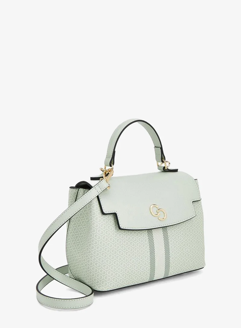 Celeste GREEN Printed Satchel Bag With Grab Handle for Women | Best Price UAE
