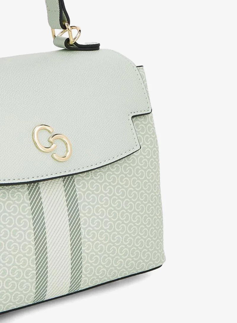 Celeste GREEN Printed Satchel Bag With Grab Handle for Women | Best Price UAE