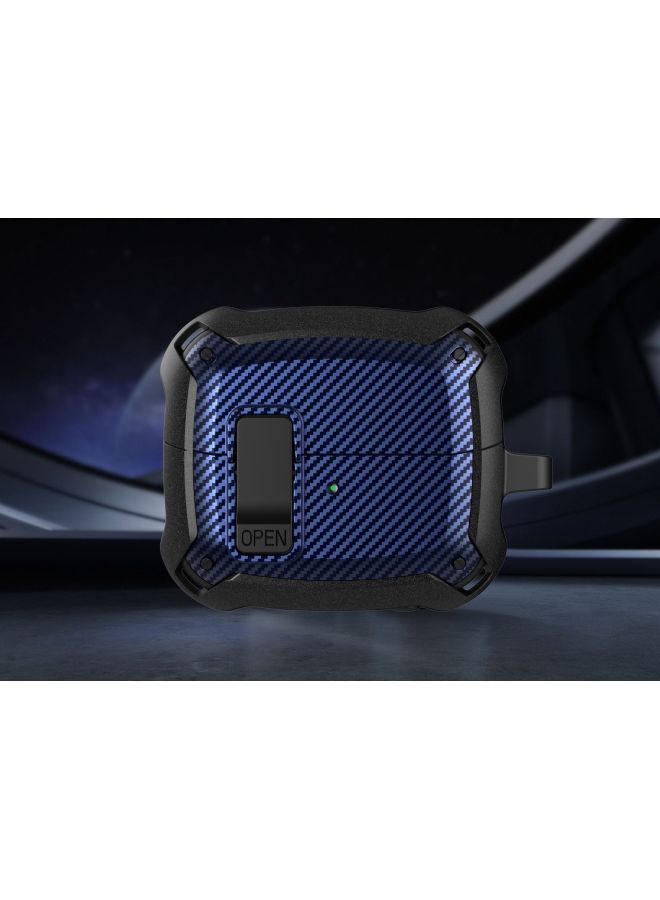 For SamsungGalaxy Buds3/Buds3 Pro Protective Cover Switch Bumblebee Carbon Fiber Earring Case-Color:BLUE BLACK-Model:For SamsungHeadphones Buds3 Pro  - Image 1