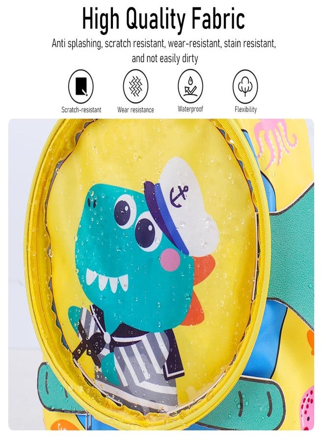 PALAY® Swimming Bag for Kids Cute Cartoon Shark Print Swimming Bag Waterproof Drawstring Backpack Dry Wet Separation Storage Bags Travel Sports Portable Beach Backpack - Yellow - Image 5
