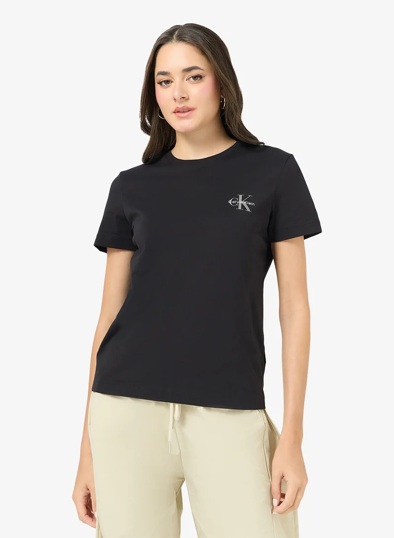 Calvin Klein Jeans  Casual Monologo Cn 2 Pack T-Shirt for Women | Best Price UAE