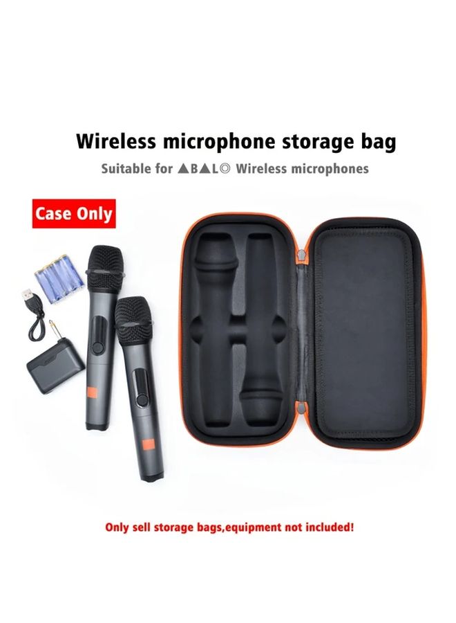 Black EVA Hard Shell Wireless Microphone Case Dual Zipper Durable Fabric Interior - Image 2