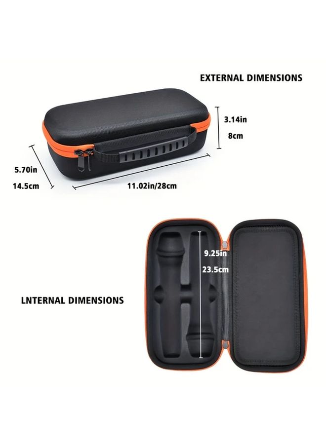 Black EVA Hard Shell Wireless Microphone Case Dual Zipper Durable Fabric Interior - Image 3