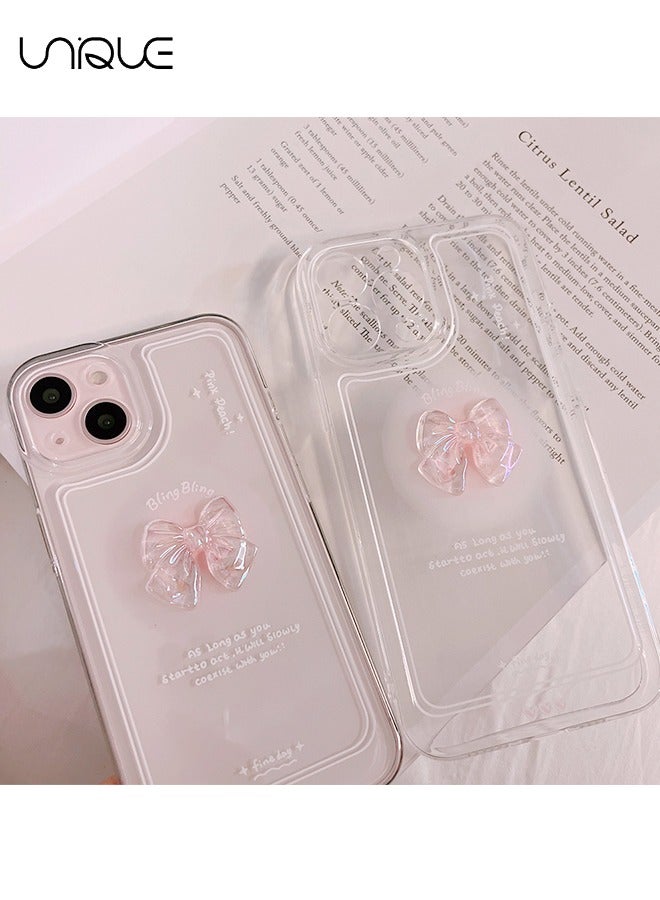 Unique Compatible with iPhone 15 Cases, Three-dimensional Bow Cases,, Clear Phone Cases - Sleek and Simple Phone Cases - TPU Drop Protection - Image 2